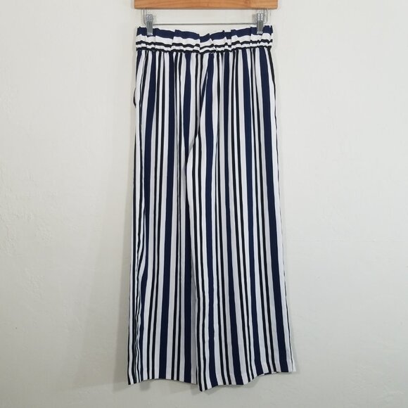 Zara Pull-On High Rise Wide Leg Pants Striped Crop Size XS - Picture 4 of 5